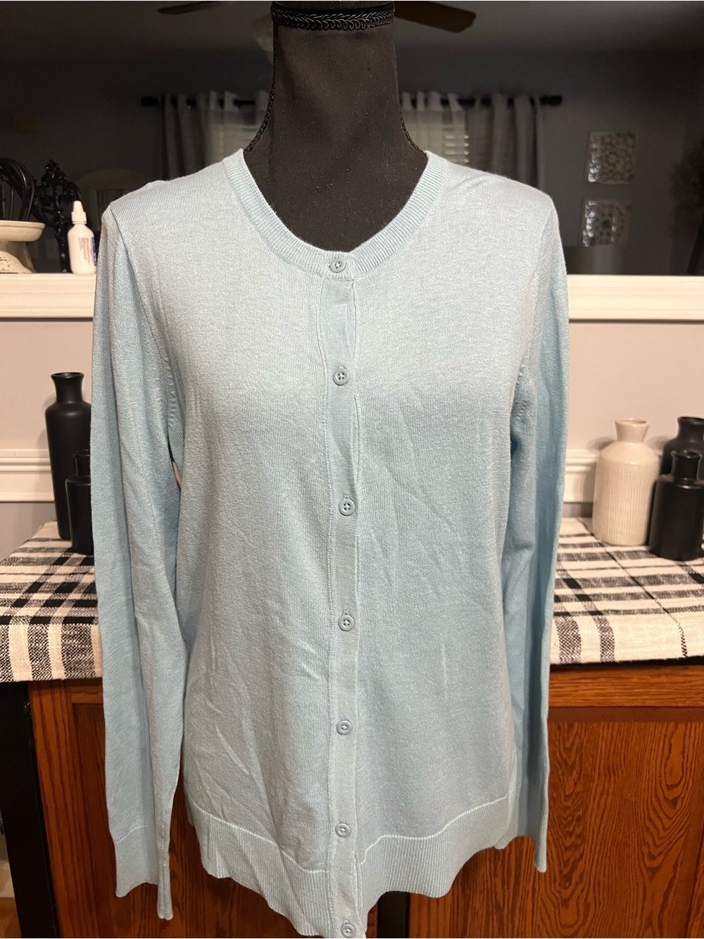 Eddie Bauer Light Blue Women's Button-Front Sweater Cardigan EUC